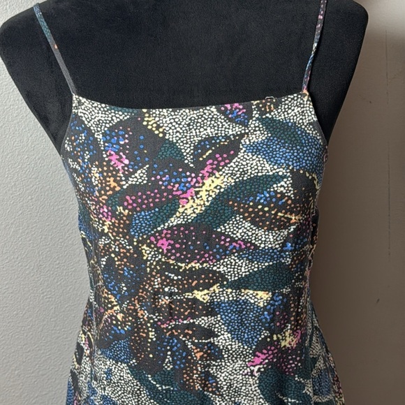 O’Neill Lexie blue geo floral print open back midi dress Sz S - Picture 4 of 8